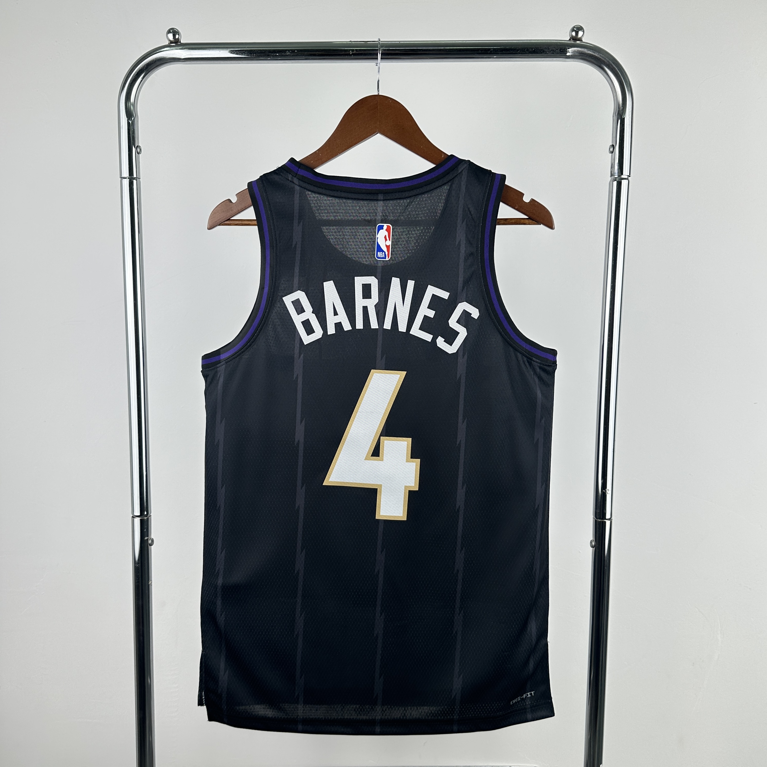 Men Toronto Raptors #4 Barnes Black City Edition Season Nike 2025 NBA Jersey->toronto raptors->NBA Jersey